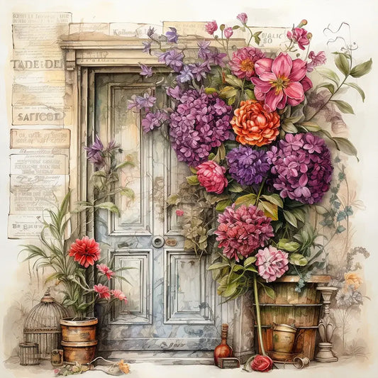 5D DIY Diamond Painting - Full Round / Square - Nostalgia Garden Gate B