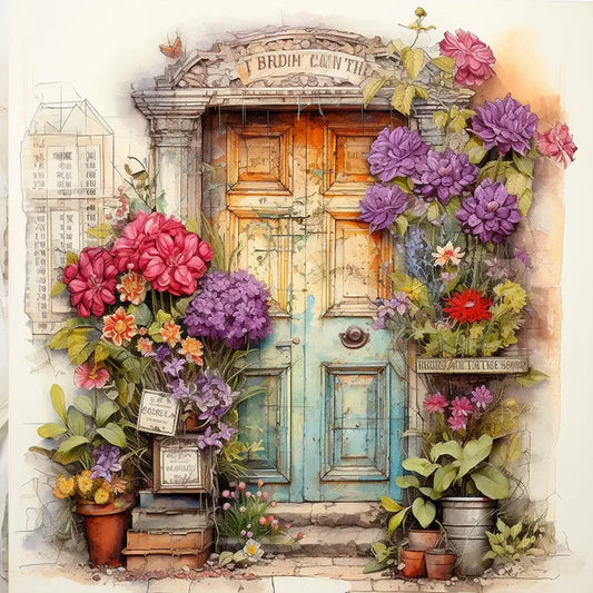 5D DIY Diamond Painting - Full Round / Square - Nostalgia Garden Gate D