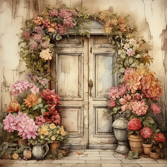 5D DIY Diamond Painting - Full Round / Square - Nostalgia Garden Gate C