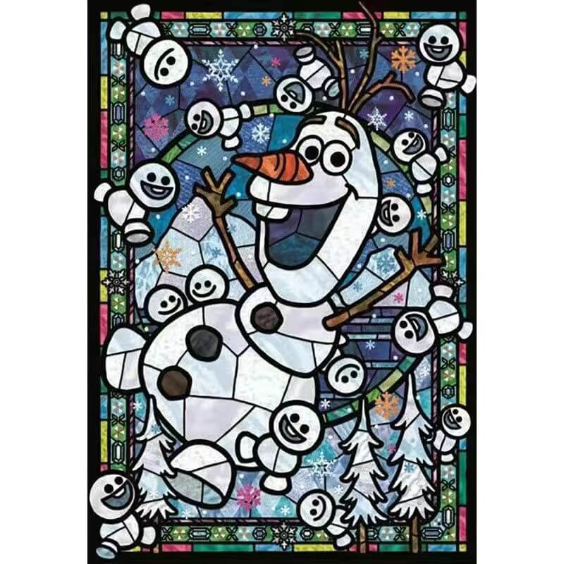 Olaf Stained Glass 5D DIY Cartoon Diamond Painting