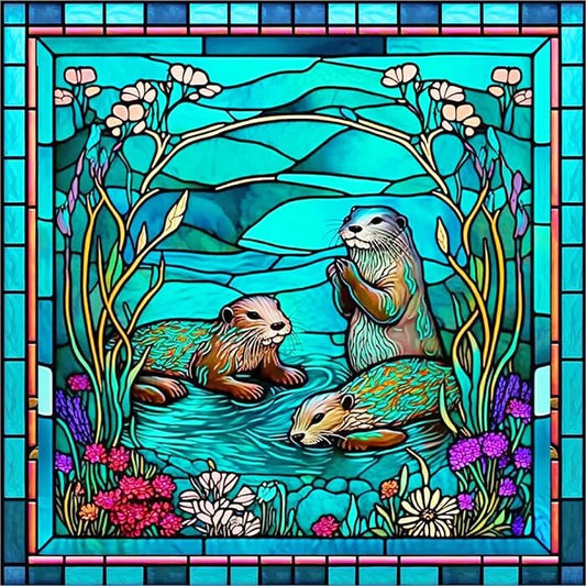 Otter Stained Glass Diamond Painting