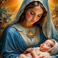 our lady and baby religion diamond painting