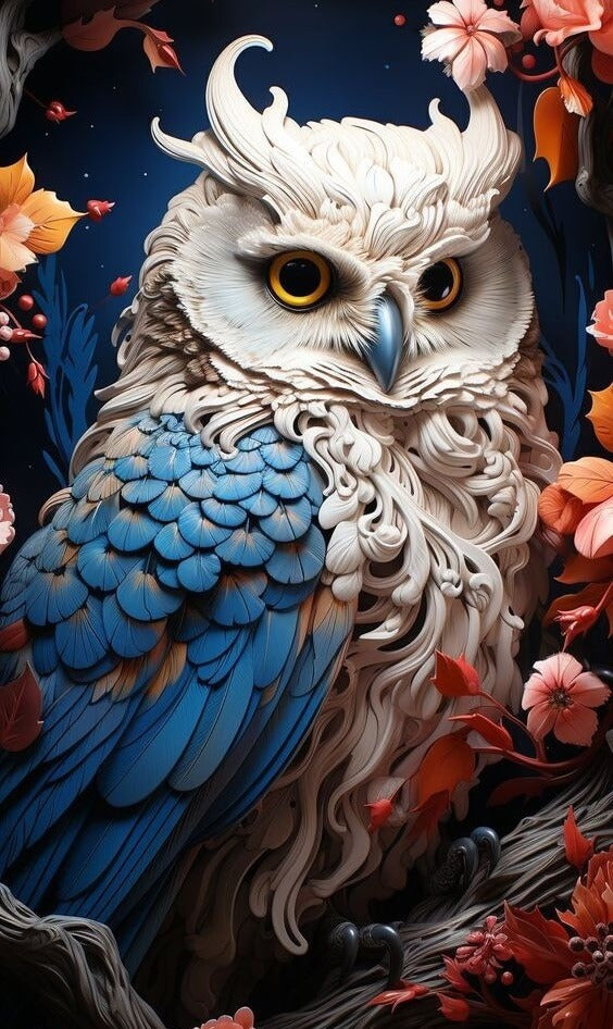 Owl Full Round / Square Diamond Painting