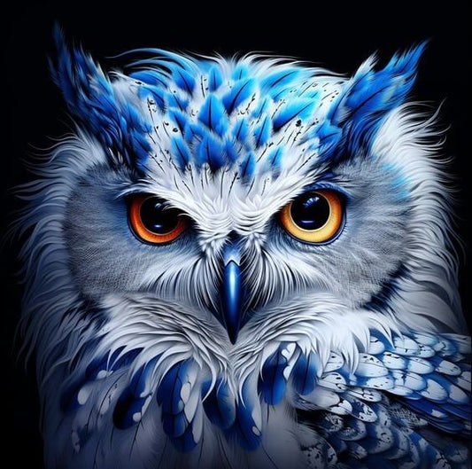 Blue Owl Diamond Painting