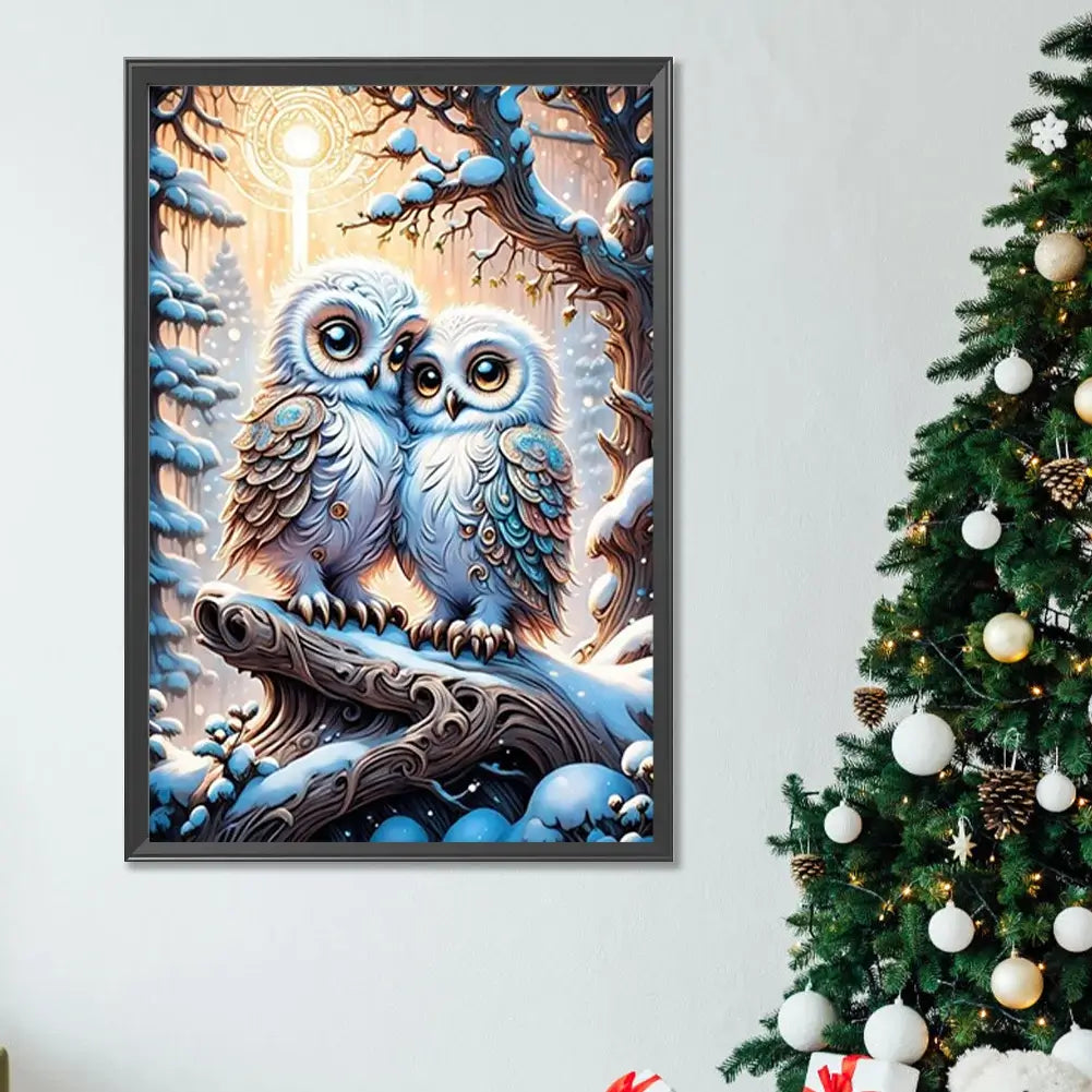 5D DIY Diamond Painting - Full Round / Square - Two Owls B