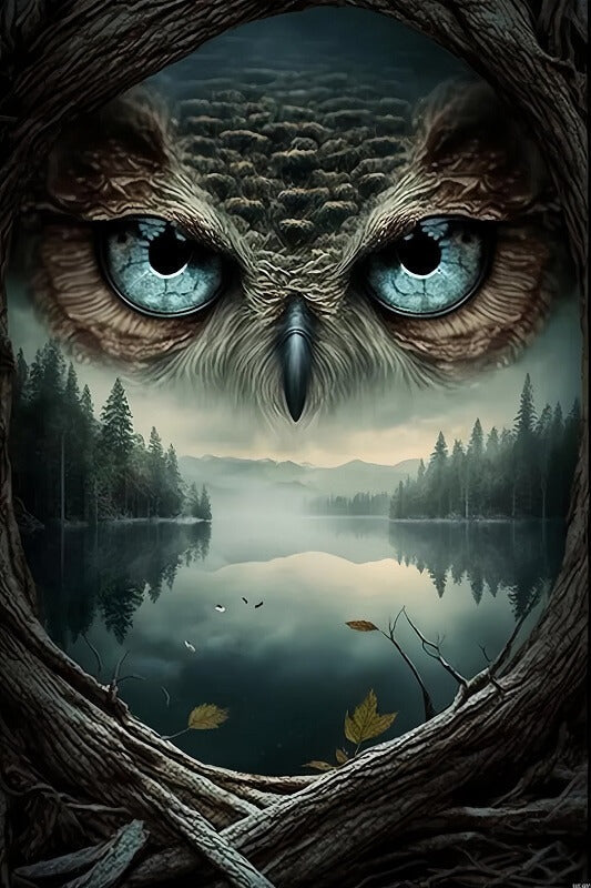 5D DIY Diamond Painting - Full Round / Square - Owl Landscape