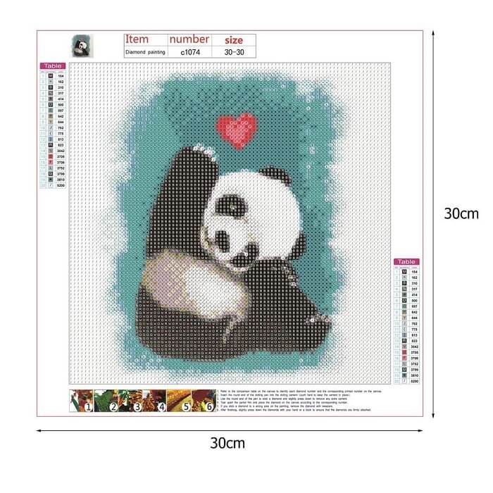 panda diamond painting size