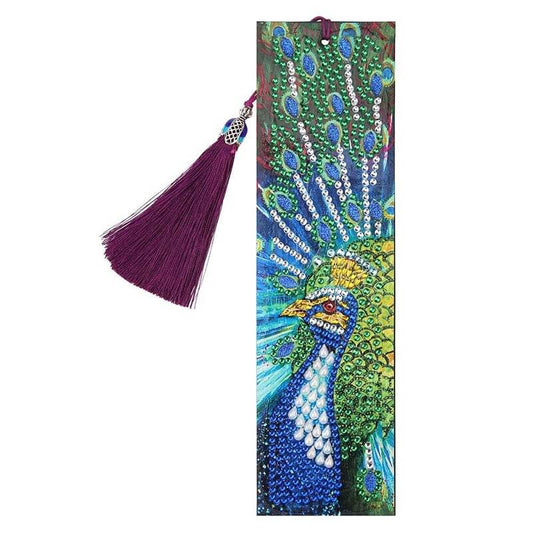 peacock diamond painting bookmark reading accessories