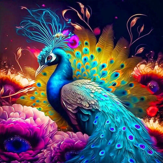 5D DIY Diamond Painting Kit - Full Round / Square - Colorful Peacock