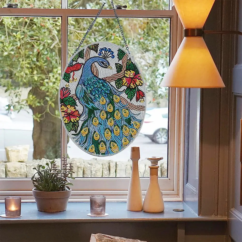 peacock diamond art vintage hanging ornament diy art