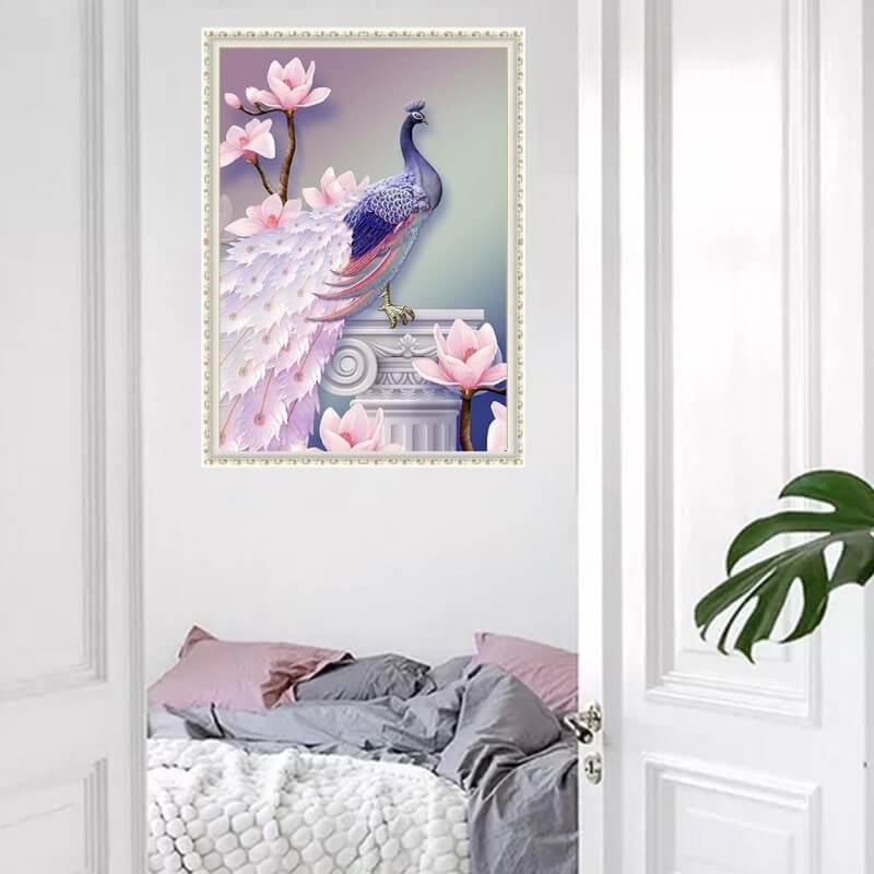 Peacock Lotus Partial Drill Diamond Paintings Kit