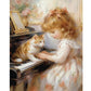 5D DIY Diamond Painting Kit - Full Round / Square - Piano Girl