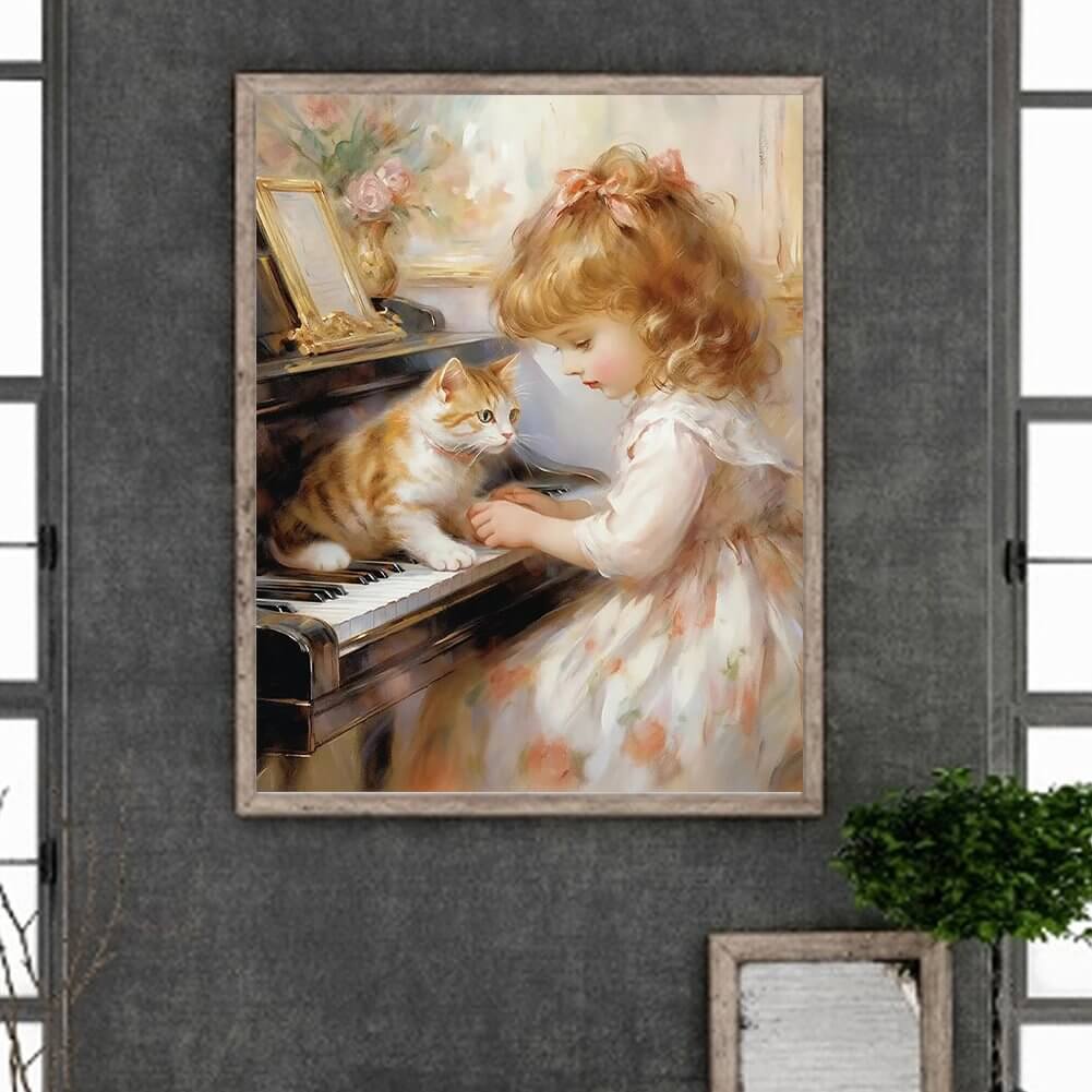 Piano Girl 5D DIY Diamond Painting Kit