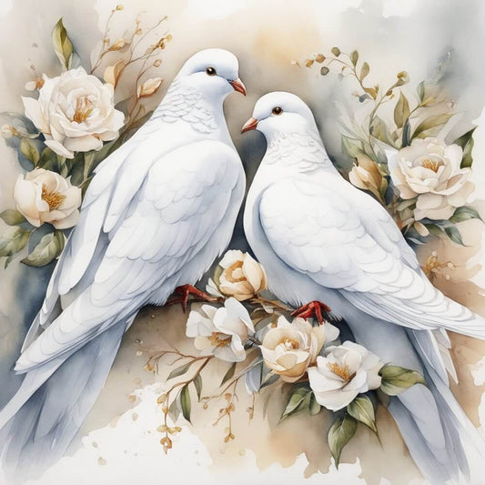 5D DIY Diamond Painting Kit - Full Round / Square - Two Pigeons