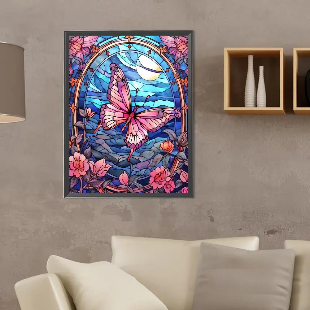 Pink butterfly 5D DIY Diamond Painting Kit