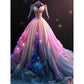 pink grace wedding dress 5d full drill diamond painting kits