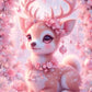 DIY Animal Diamond Painting Kit - Full Round / Square - Pink Reindeer