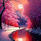 Pink Scenery Diamond Painting