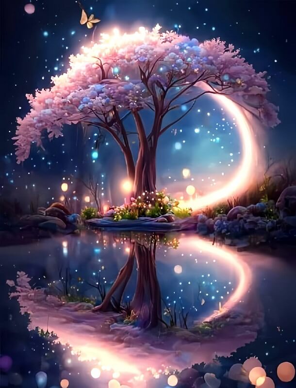 Pink Tree 5D DIY Diamond Painting