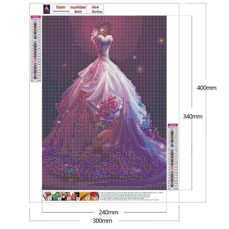 pink wedding dress 5d full drill diamond embroidery
