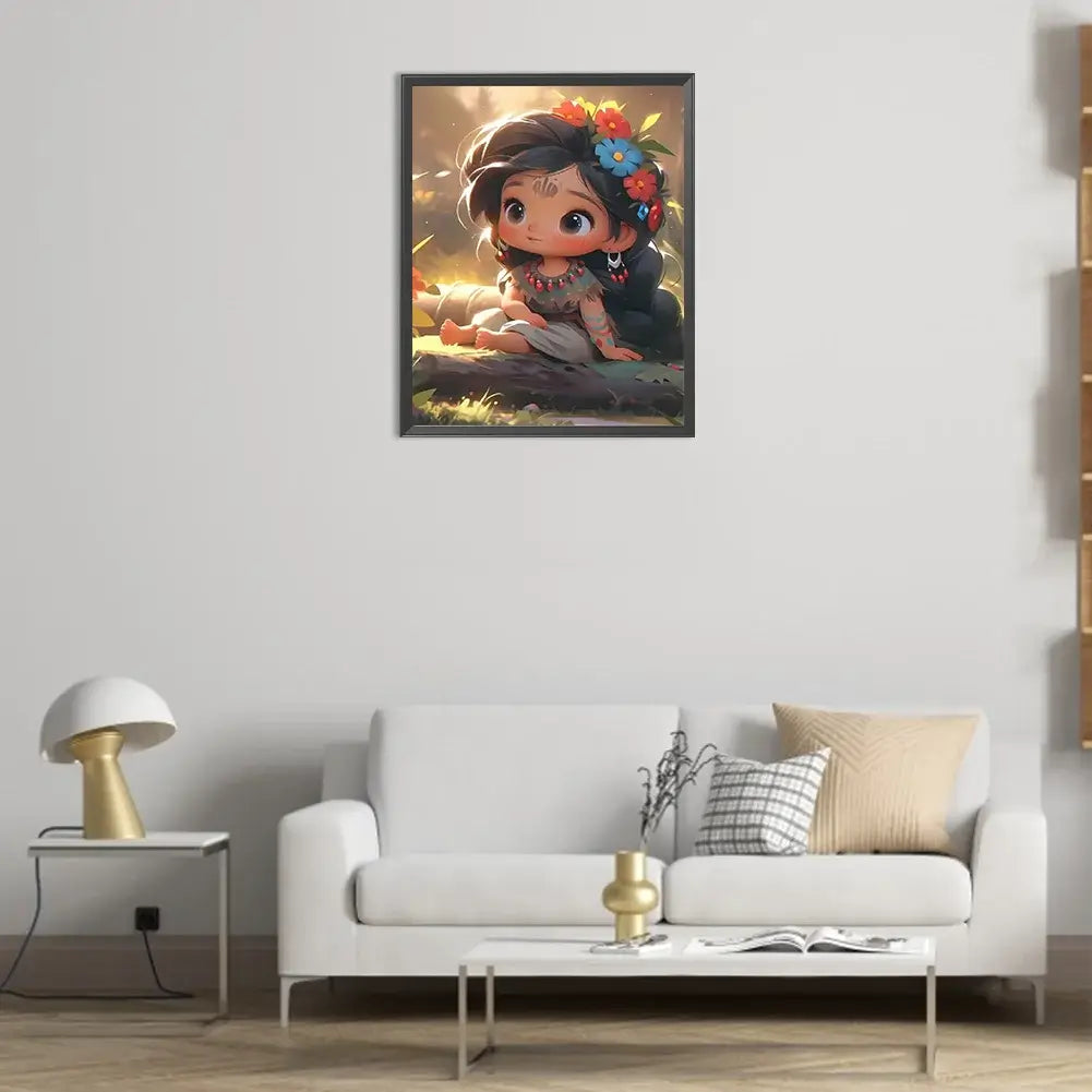 Primitive Jungle Girl Diamond Painting