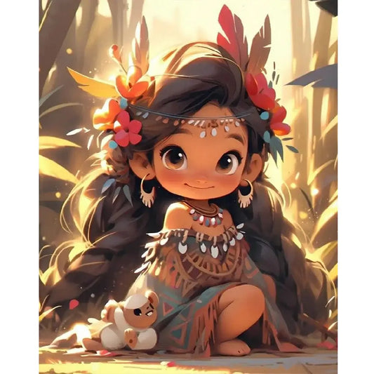 primitive jungle girl diamond painting kit
