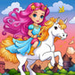 5D DIY Diamond Painting Kit - Full Round / Square - Princess Ride Hores