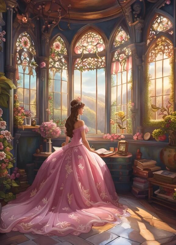 Princess In Pink Dress 5D DIY Diamond Painting
