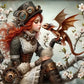 Punk Girl And Dragon Diamond Art Kit