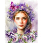 Purple Diamond Painting - Full Round / Square - Teddy Bear & Lavender House