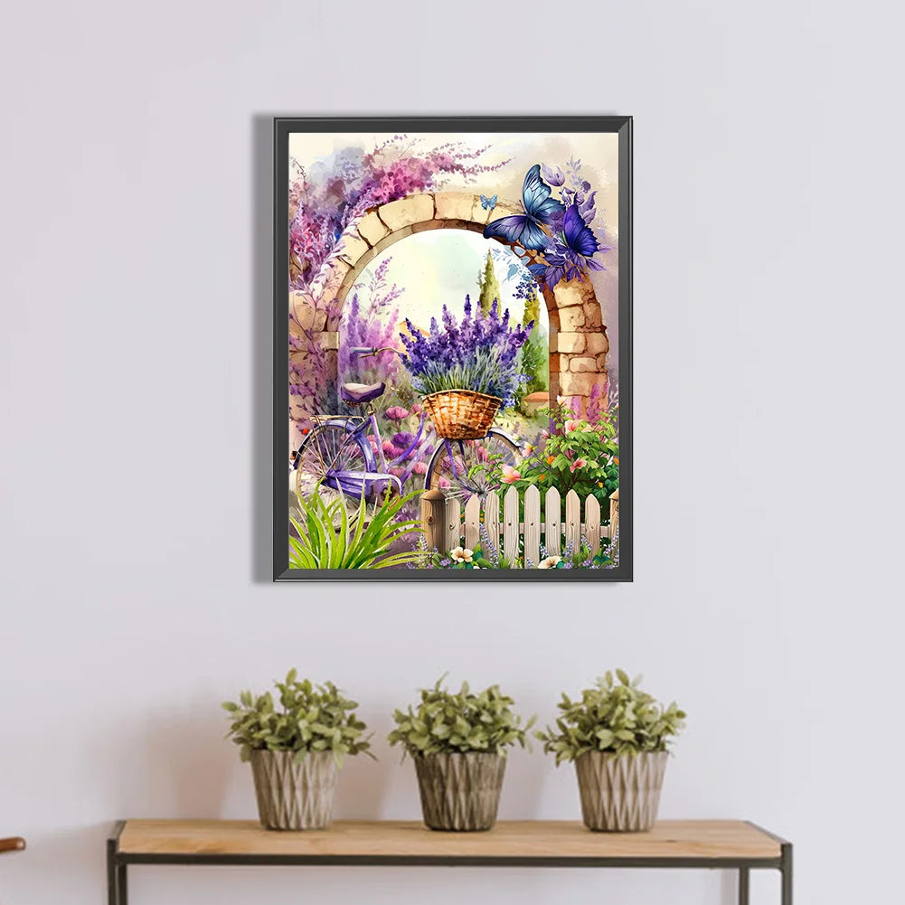 Purple Lavender Bike Diamond Painting