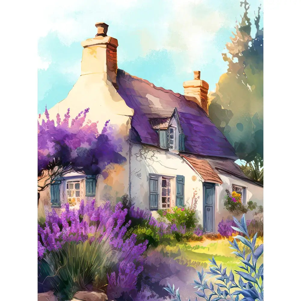 purple diamond art lavender cabin