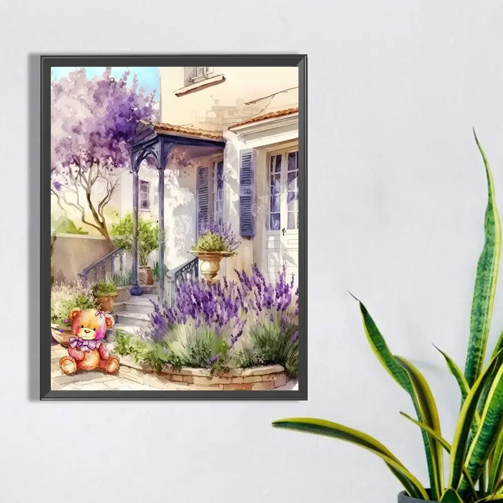 purple diamond art teddy bear lavender house