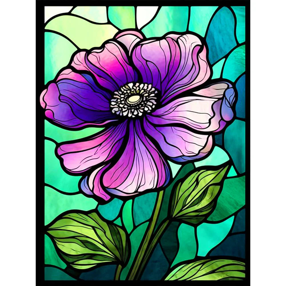 purple flower diamond painitng