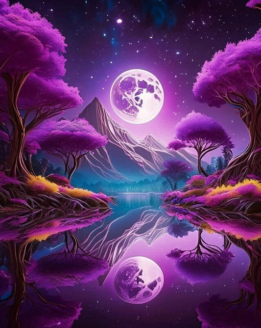 Purple Landscape diamond painting
