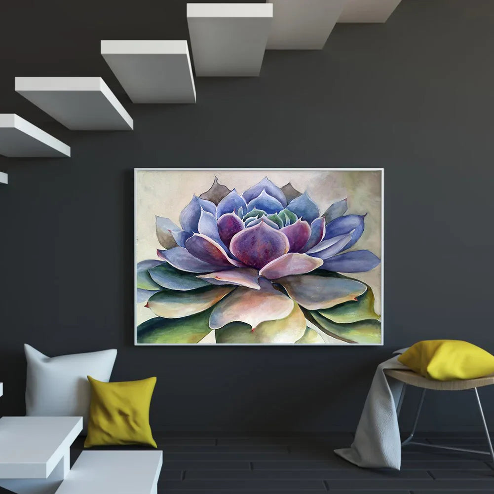 Diamond Painting - Full Round / Square - Purple Succulent