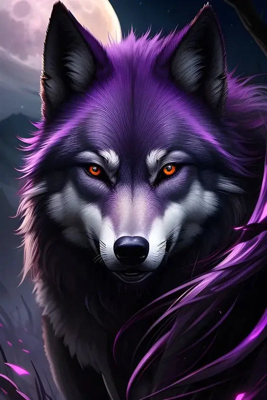 Purple Wolf Diamond Painting Kit