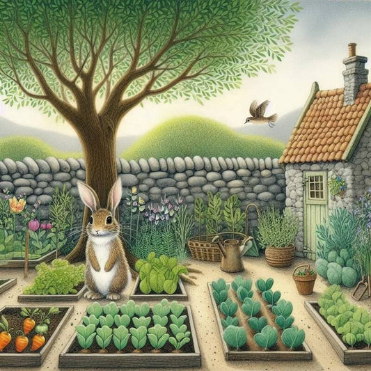 Rabbit In Yard Diamond Painting