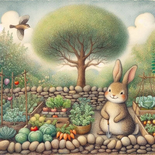 5D DIY Diamond Painting - Full Round / Square - Rabbit In Yard D