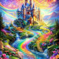 DIY Diamond Painting Kit - Full Round / Square - Rainbow Castle