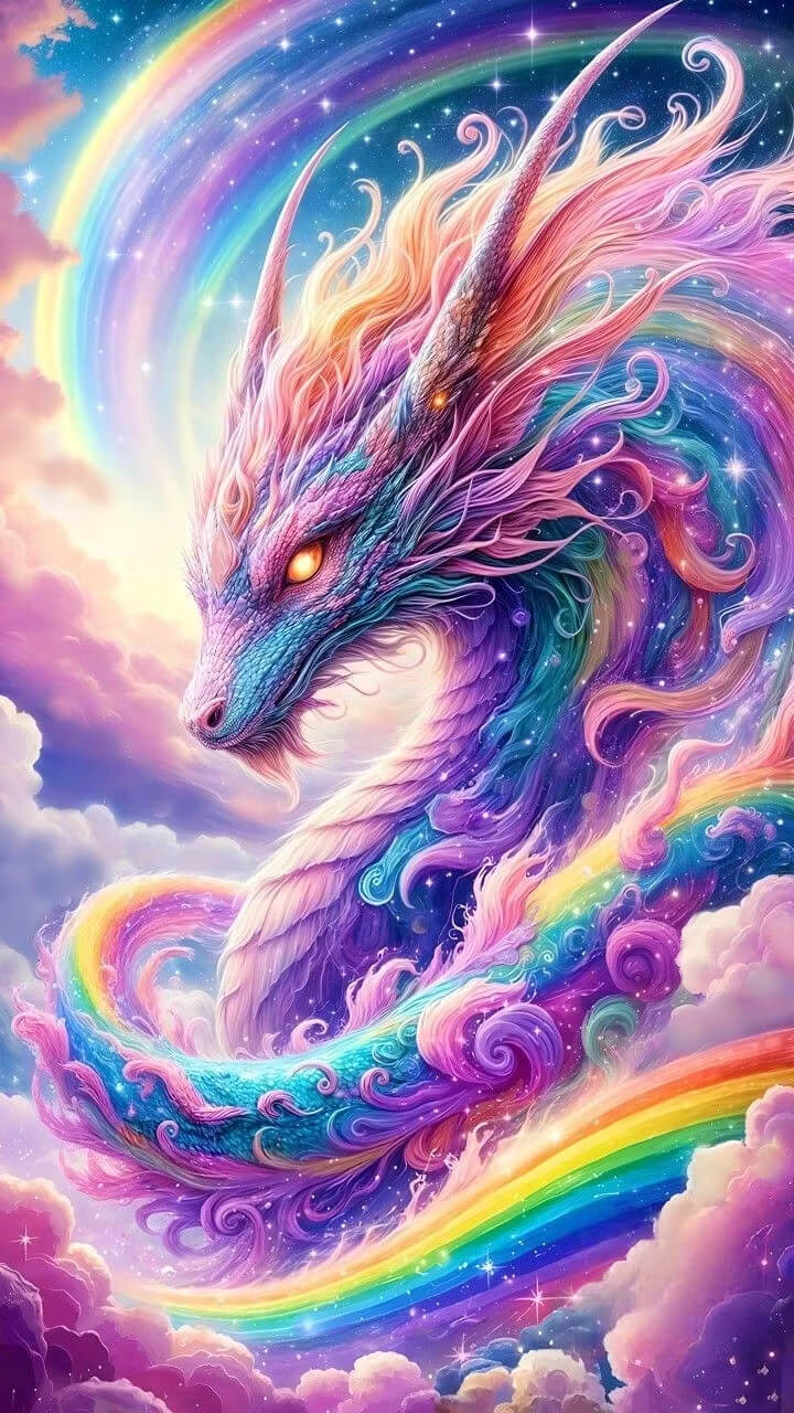 DIY Diamond Painting Kit - Full Round / Square - Rainbow Dragon
