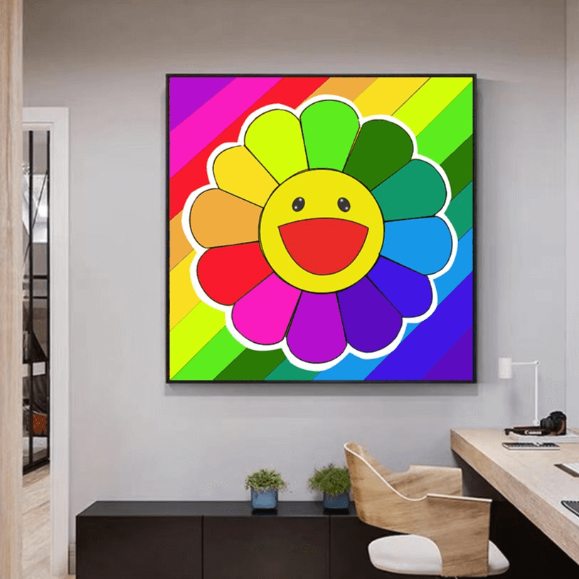 rainbow sunflower diamond painting kit