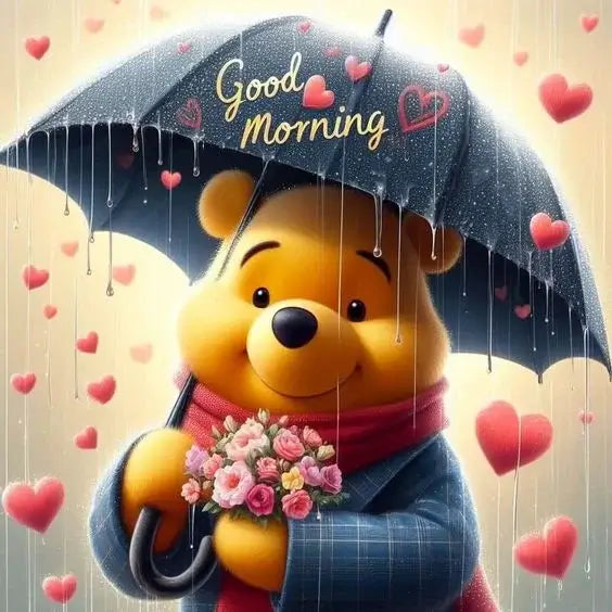 Rainy Day Winnie The Pooh 5D DIY Cartoon Animation Diamond Painting Kit