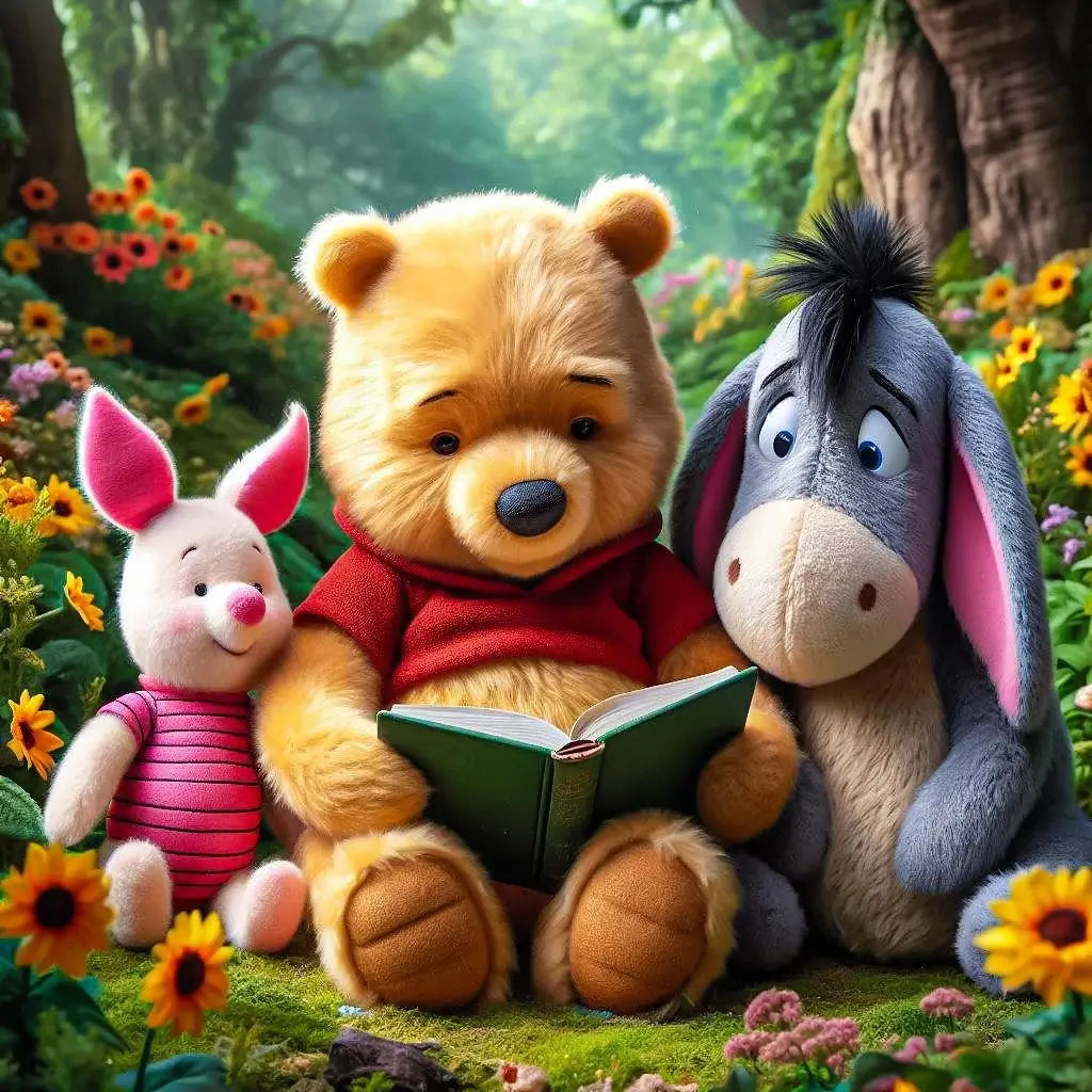 Winnie The Pooh Reading 5D DIY Cartoon Animation Diamond Painting Kit