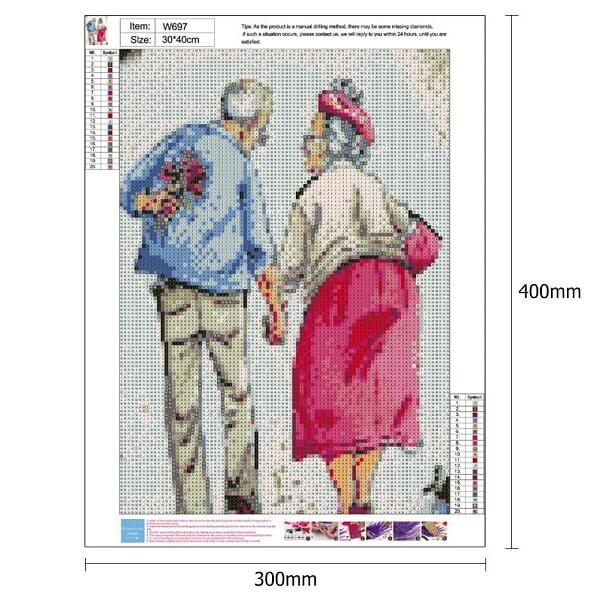 Diamond Painting - Full Drill - Romantic Date Old Couple