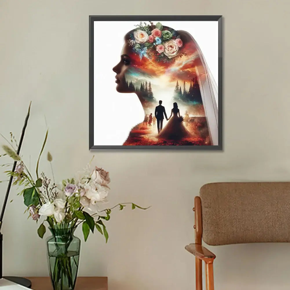 Wedding Silhouette 5D DIY Diamond Painting Kit