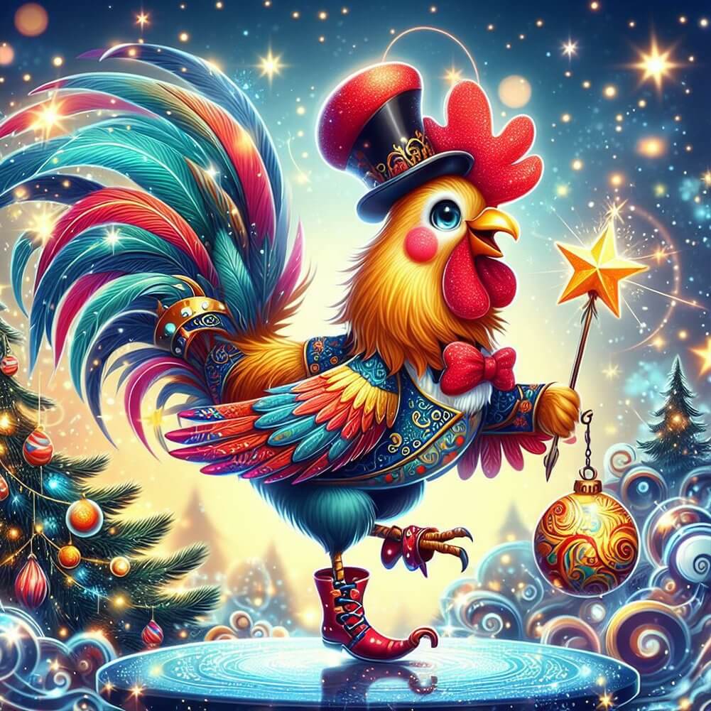 5D DIY Diamond Painting Kit - Full Round / Square - Rooster A