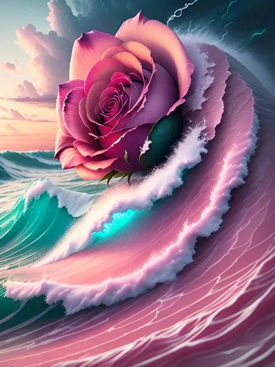 5D DIY Rose Wave Diamond Painting