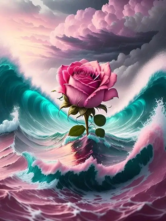 5D DIY Diamond Painting - Full Round / Square - Rose Flower Wave B