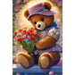 5D DIY Diamond Painting Kit - Full Round / Square - Flower Bear B